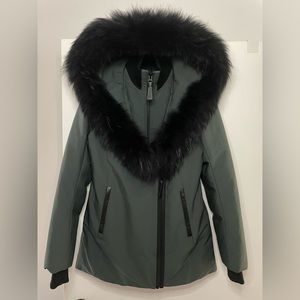 Mackage ADALI Down coat with black fox fur Signature Mackage Collar.